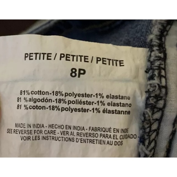 Bandolino Blue Jean Shorts Denim Womens 8P Pockets Belt Loops Zip Button Closure - Picture 9 of 11